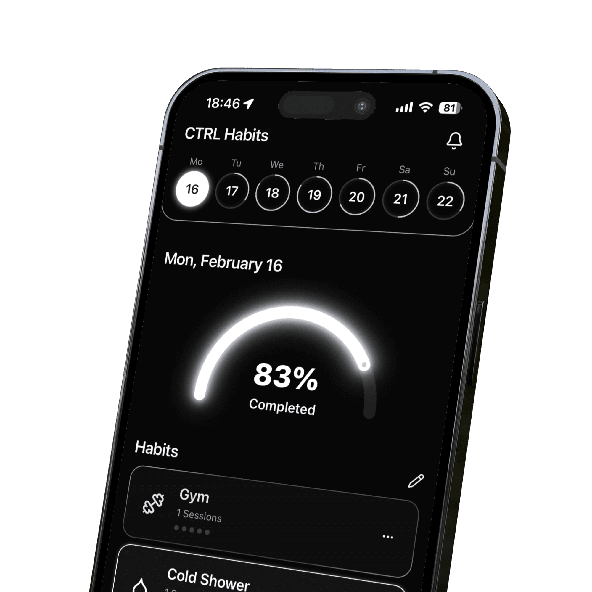 CTRL Habits app habit overview